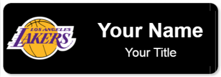 Custom name badges for LA Lakers