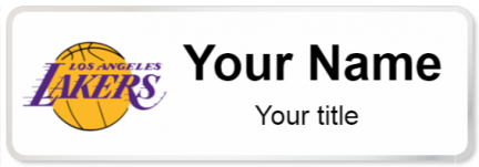 Custom name badges for LA Lakers