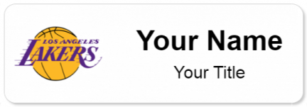 Custom name badges for LA Lakers