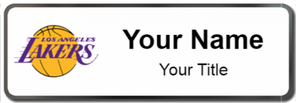 Custom name badges for LA Lakers