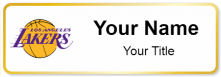 Custom name badges for LA Lakers