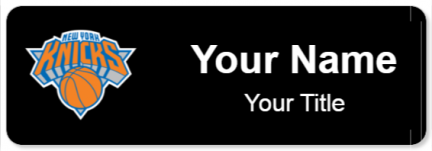 Custom name badges for New York Knicks