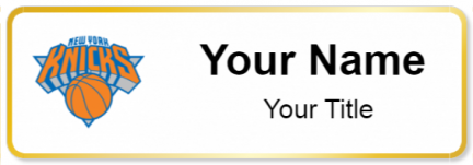Custom name badges for New York Knicks
