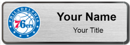 Custom name badges for Philadelphia Sixers