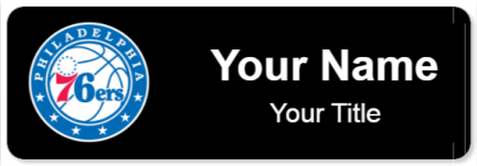 Custom name badges for Philadelphia Sixers