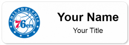 Custom name badges for Philadelphia Sixers