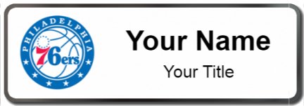 Custom name badges for Philadelphia Sixers