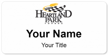Custom name badges for Heartland Park Topeka