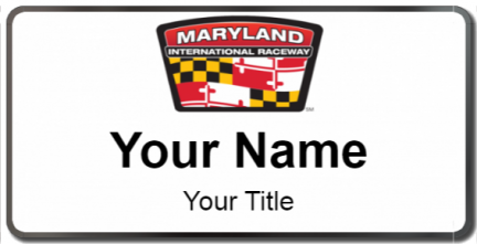Custom name badges for Maryland International Raceway