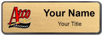 Custom name badges for Atco Dragway