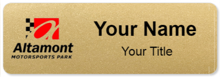 Custom name badges for Altamont Motorsports Park