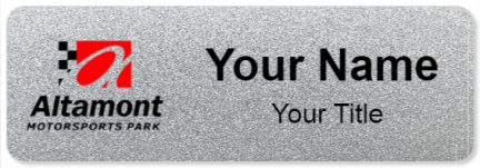 Custom name badges for Altamont Motorsports Park