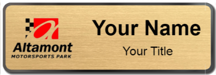 Custom name badges for Altamont Motorsports Park