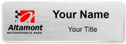 Custom name badges for Altamont Motorsports Park