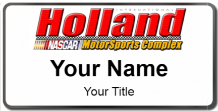 Custom name badges for Holland Speedway