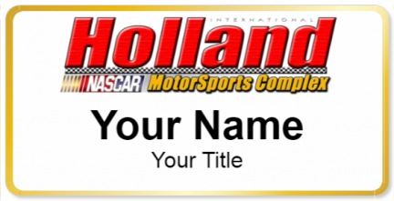 Custom name badges for Holland Speedway