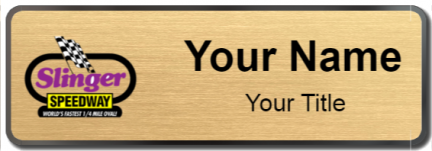 Custom name badges for Slinger Speedway