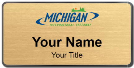 Custom name badges for Michigan International Speedway