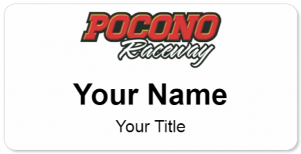 Custom name badges for Pocono Raceway