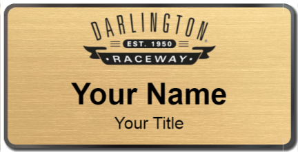 Custom name badges for Darlington Raceway