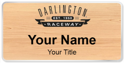 Custom name badges for Darlington Raceway