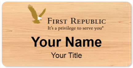 Custom name badges for First Republic