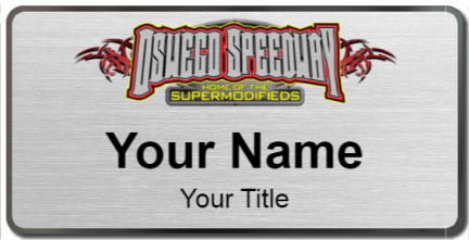 Custom name badges for Oswego Speedway