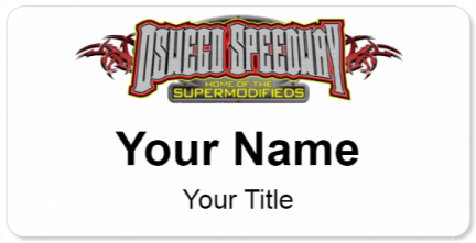 Custom name badges for Oswego Speedway