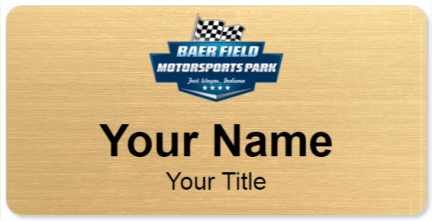 Custom name badges for Baer Field Speedway