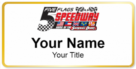 Custom name badges for Five Flags Speedway