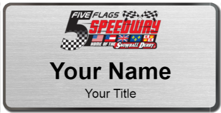 Custom name badges for Five Flags Speedway