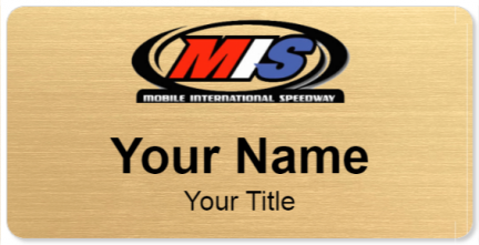 Custom name badges for Mobile International Speedway