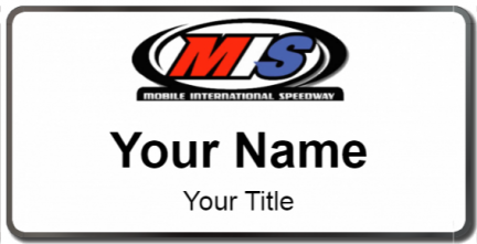 Custom name badges for Mobile International Speedway