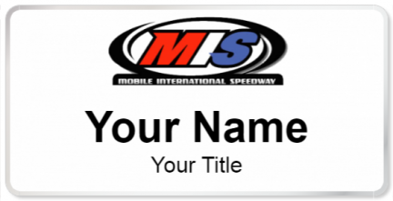 Custom name badges for Mobile International Speedway