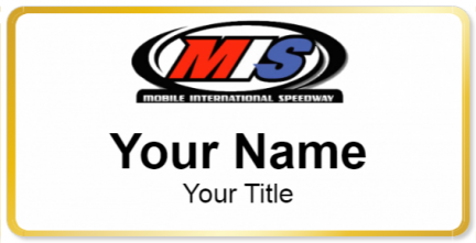 Custom name badges for Mobile International Speedway