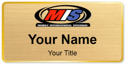 Custom name badges for Mobile International Speedway