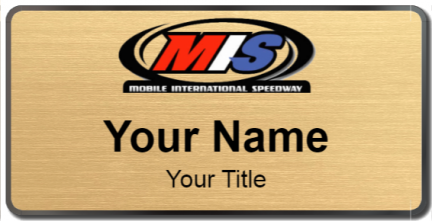 Custom name badges for Mobile International Speedway