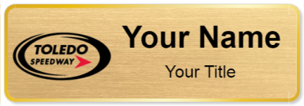 Custom name badges for Toledo Speedway