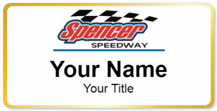 Custom name badges for Spencer Speedway
