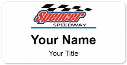 Custom name badges for Spencer Speedway