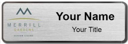 Custom name badges for Merrill Gardens