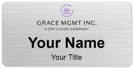 Custom name badges for Grace Management Inc