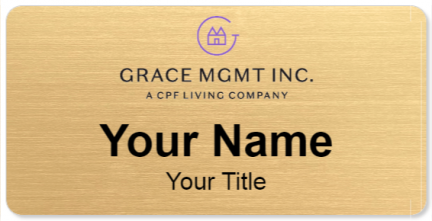 Custom name badges for Grace Management Inc