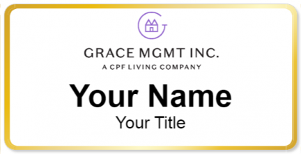 Custom name badges for Grace Management Inc