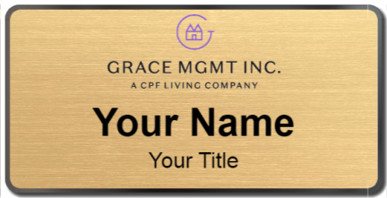 Custom name badges for Grace Management Inc