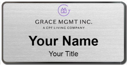 Custom name badges for Grace Management Inc