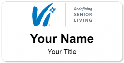 Custom name badges for Vi Senior Living