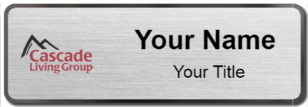 Custom name badges for Cascade Living Group