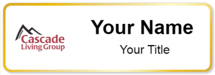 Custom name badges for Cascade Living Group