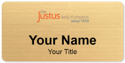 Custom name badges for Justus Rental Properties